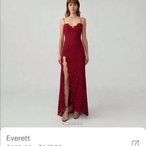 Fame and Partners Everett lace gown red